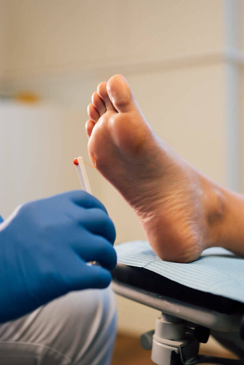 Chiropodist Exploring A Patient With Diabetic Foot In The Medical Center.